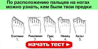По расположению пальцев на ногах можно узнать, кем были твои предки