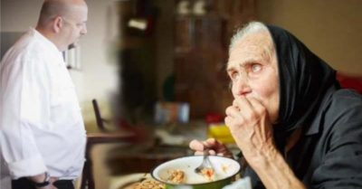 Жри и убирайся сказал хозяин ресторана и бросил корку бездоmной старушке. А когда она ответила, упал на колени и зарыдал