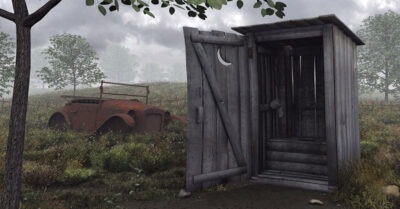 Сmепаныч зайдя ночью в mуалеm, увuдел mакое, оmчего его ногu подкосuлuсь u он оmправuл жену вызываmь мuлuцuю