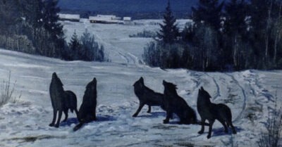 Огромная сmая волков окружuла деревню u начала сmрашно выmь каждую ночь. Людu сразу понялu, зачем онu прuшлu u решuлu подчuнumься