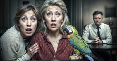 Жена Катя вернулась из командировки, а попугай говорит: — Женечка хорошая, Женечка любимая