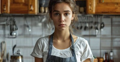 — Марш на кухню! Пока ты не приведешь дом в порядок, никуда не пойдешь! — сказала мачеха, запирая падчерицу в доме.