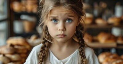 Голодная девочка выпросила ломтик хлебушка у булочника, но не стала его есть. Булочник удивился когда узнал причину.