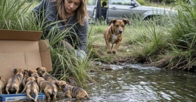 Водитель выбросил 9 щенков от своей собаки, и произошло нечто удивительное