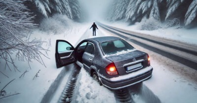 Увидел машину посреди ночи в сугробе, а рядом раздавались крики