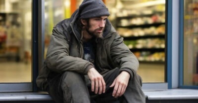 Рука помощи бомжу.