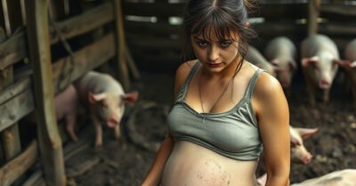 Свёкр заставил беременную невестку вычищать свинарник. Намедни, заскочив за ней следом, он затворил двери.