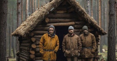 Три мужика блуждали в лесу и выбрались к селу с одной жительницей. Но то что им пришло в бошки сделать