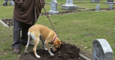 Старик прибирал на могилке сына, а его собака начала что-то копать в земле. Находка всполошила всё село
