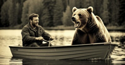 Медведица громко ревела, метала́сь из стороны в сторону и жалобно просила помощи для своего детёныша