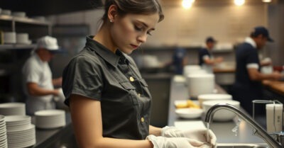 Девушка тихо напевала у раковины с грязной посудой… И не знала, что её слушает молчаливый шеф-повар с миллионным состоянием.