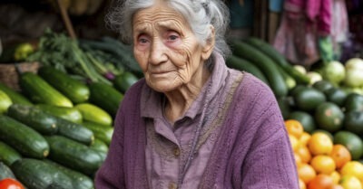 — Внучок, я не покупаю ничего, внучок. Просто глаз радую. Пенсия маленькая, а мне приятно здесь быть, — произнесла старушка на рынке.