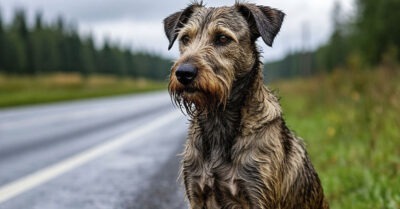 Мужики были потрясены, узнав, почему истощённая собака две недели не покидала дорогу.