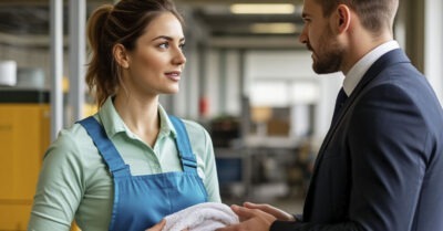 Генеральный директор узнал, что уборщица свободно владеет девятью языками, и тут же предложил ей новую должность.