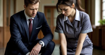 Она не говорила три года, пока в отделение банка не зашёл мужчина и не опустился на колени перед уборщицей.