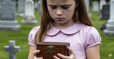 Девочка принесла домой старую шкатулку, найденную на кладбище. Бабушка, едва взглянув на неё, сразу же набрала полицию.