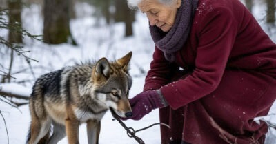 Бабушка спасла щенка, но вскоре поняла — это не простой пёс, а волчонок. Прошёл год, и зверь отблагодарил её за доброту.