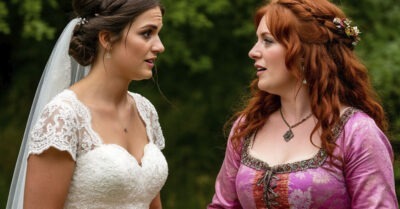 Цыганка шепнула что-то на ухо невесте и вручила ей завёрнутый предмет перед свадьбой.