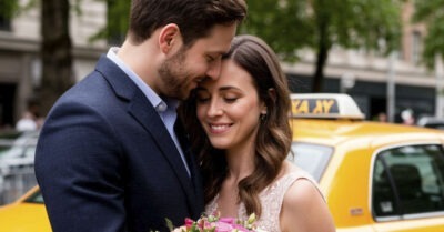 Жена с любовником, вызвав такси, случайно сели в машину к мужу. Увидев это, у мужа аж очки поползли