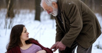 Старик, нашел беременную девушку в снегу. Он спас её из метели. А она вернула ему смысл жить
