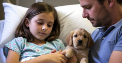 Он подарил угасающей дочери собаку из приюта и уехал… Вернувшись раньше, застал НЕВЕРОЯТНОЕ! Слёзы наворачиваются у каждого, кто узнает правду…