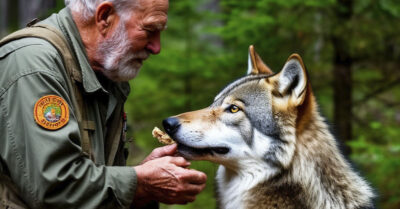 Лесничий подкармливал тощую волчицу зимой, а летом она явилась к его порогу с неожиданным «подарком»!