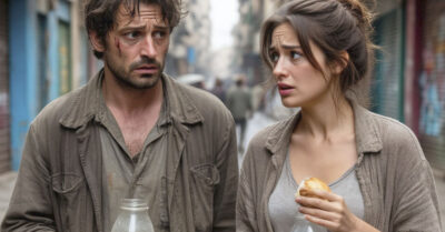 Девица подкармливала из жалости БОМЖа, а когда к нему воротилась память, удирала без оглядки.