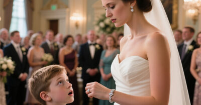 На свадьбе отца мальчик внезапно закричал, указывая на руку невесты… Гости побледнели, музыка смолкла, а когда все увидели ЭТО — праздник превратился в кошмар