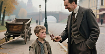 — Дядя, пожалуйста, отдайте мне эту шоколадку. Я хочу сделать подарок маме, ведь сегодня восьмое марта