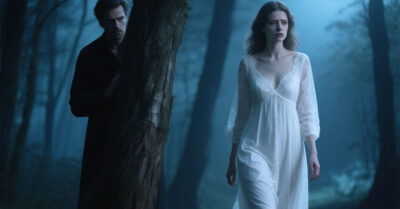 Заподозрив неладное, супруг решил выследить жену, сбегавшую по ночам в лес. Увиденное там навсегда изменило его представление о ней.