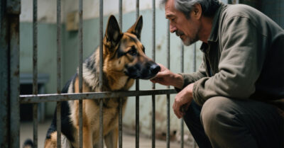 Глаза пса из приюта наполнились слезами в тот миг, когда он узнал в незнакомце своего бывшего хозяина. Это была встреча, которую он ждал, казалось, целую вечность.