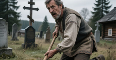 Работая на кладбище, он обнаружил мобильный рядом с усопшей. Ответив на звонок тут же вздрогнул от звонкого детского голоса