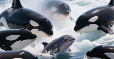 Косатки окружили беззащитного китёнка. То, что они сделали, учёные не могут объяснить до сих пор.