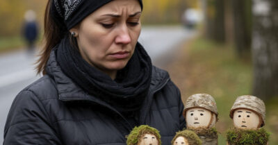 От обречённости, вдовушка ходила продавать поделкам на базар. И однажды, она увидела кто вышел из автобуса и побелела