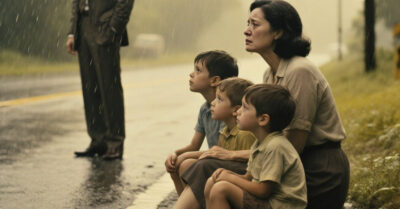 Миллионер заметил женщину с тремя детьми, мокнущих под дождём на асфальте… Но когда он подошёл ближе — его жизнь изменилась НАВСЕГДА!