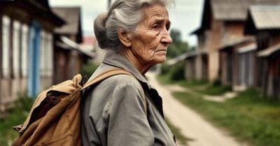 Престарая мать стала мешать.Всех нервировала.И она ушла.Но она даже не ожидала кто ей подсобит…