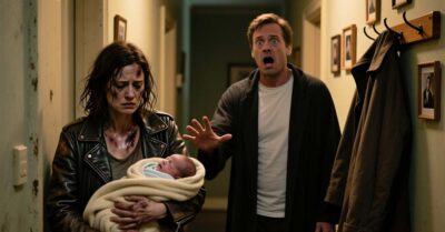 — Ребёнка нашла на помойке! — прохрипела она, врываясь к участковому ночью. А утром все соседи молчали… как будто ничего не было