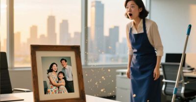 Она мыла полы в кабинете директора — и вдруг увидела своё фото в рамке на его столе… Что было дальше, озадачило