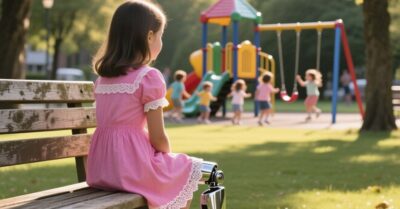 К девочке, у которой был протез, подошёл мальчик. То, что произошло потом, не оставило равнодушным ни одного человека в сквере.