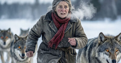 Ночью в поле на старушку напала стая волков. Старушка не услышала шагов за спиной — лишь вой, что смешался с ветром