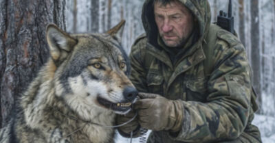 Егерь в фуфайке наткнулся на волчицу, которую шкуродёры-браконьеры бросили чахнуть, он взял да оттащил эту бедолагу к себе, но даже подумать не мог