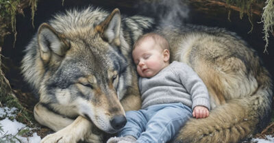 Вселявший в сердца односельчан леденящий трепет, тот самый зверь, что был грозой всей округи, нежданно став защитником и прибежищем для младенца, брошенного у его логова