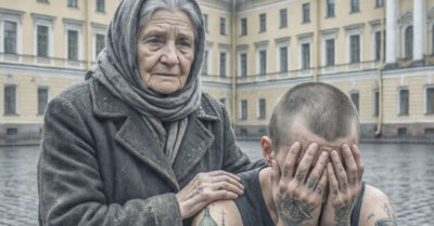 Он, чье слово было законом в преступном мире, теперь стоял на коленях и плакал, как ребенок, глядя на старушку