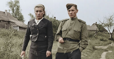 Она вышла замуж за брата того, с кем кувыркалась в сеновале, а потом пришла похоронка, но он взял и вернулся с войны, чтобы заделать еще троих детей и доказать всем, что он не какой-то там, а настоящий мужик, перед которым даже склочная свекровь на колени встала