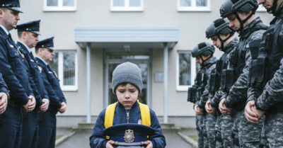 Семилетний мальчик шёл в первый класс один. Никто его не провожал. А у входа его уже ждали десятки людей в форме